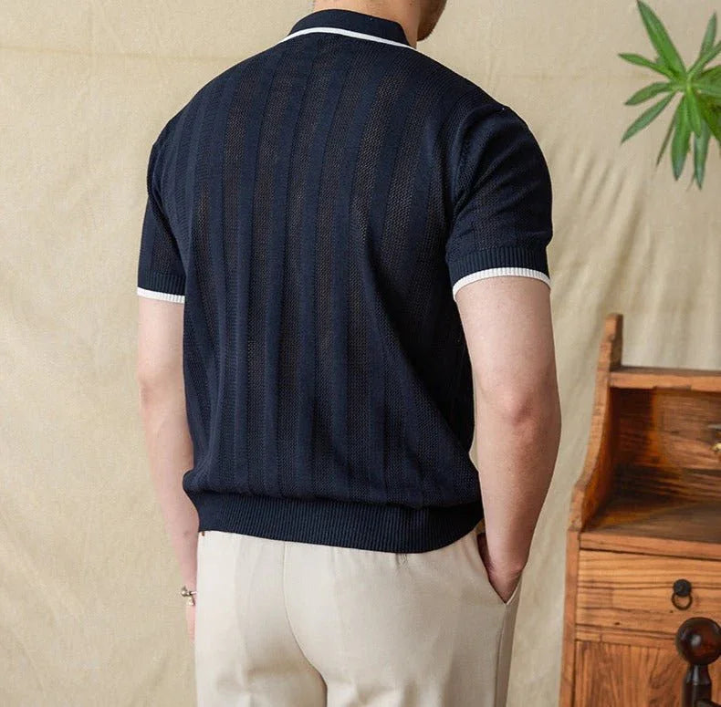 Massimo Dikişli Kısa Kollu Polo Tişört - Martin Milano