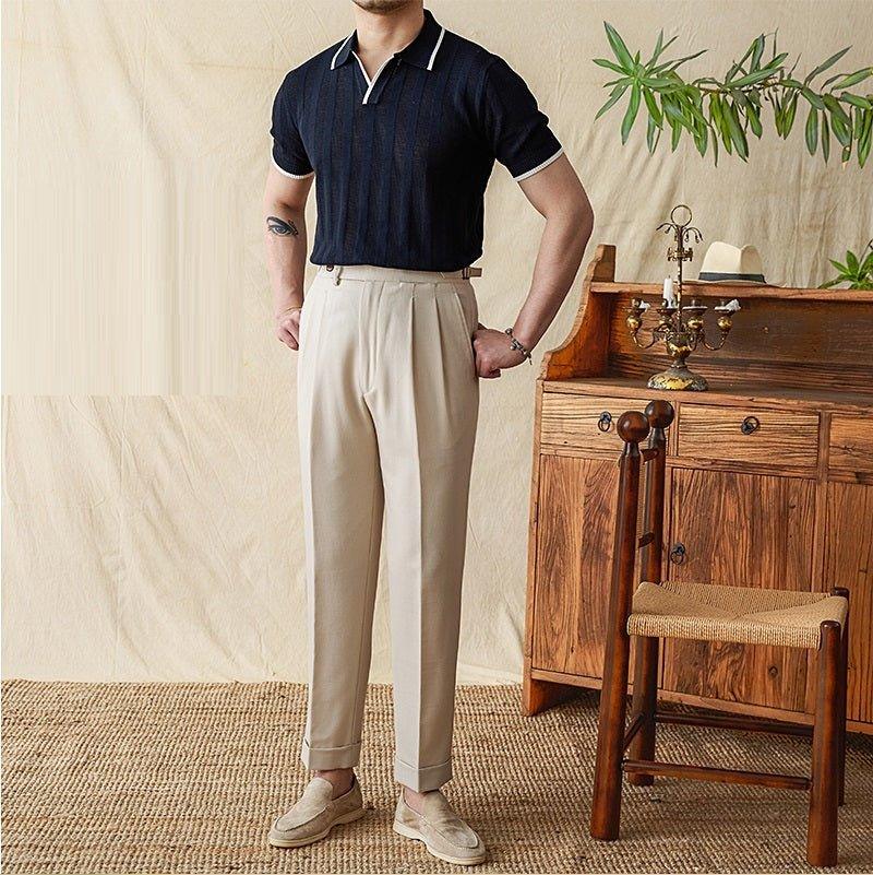 Massimo Dikişli Kısa Kollu Polo Tişört - Martin Milano