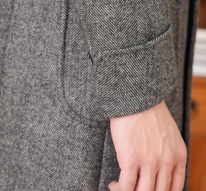 Napoli Herringbone Çift Düğmeli Yün Kaban - Martin Milano