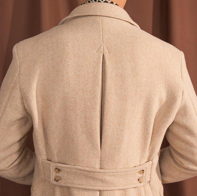 Palazzo Yün Karışımlı Herringbone Polo Yaka Kaban - Martin Milano