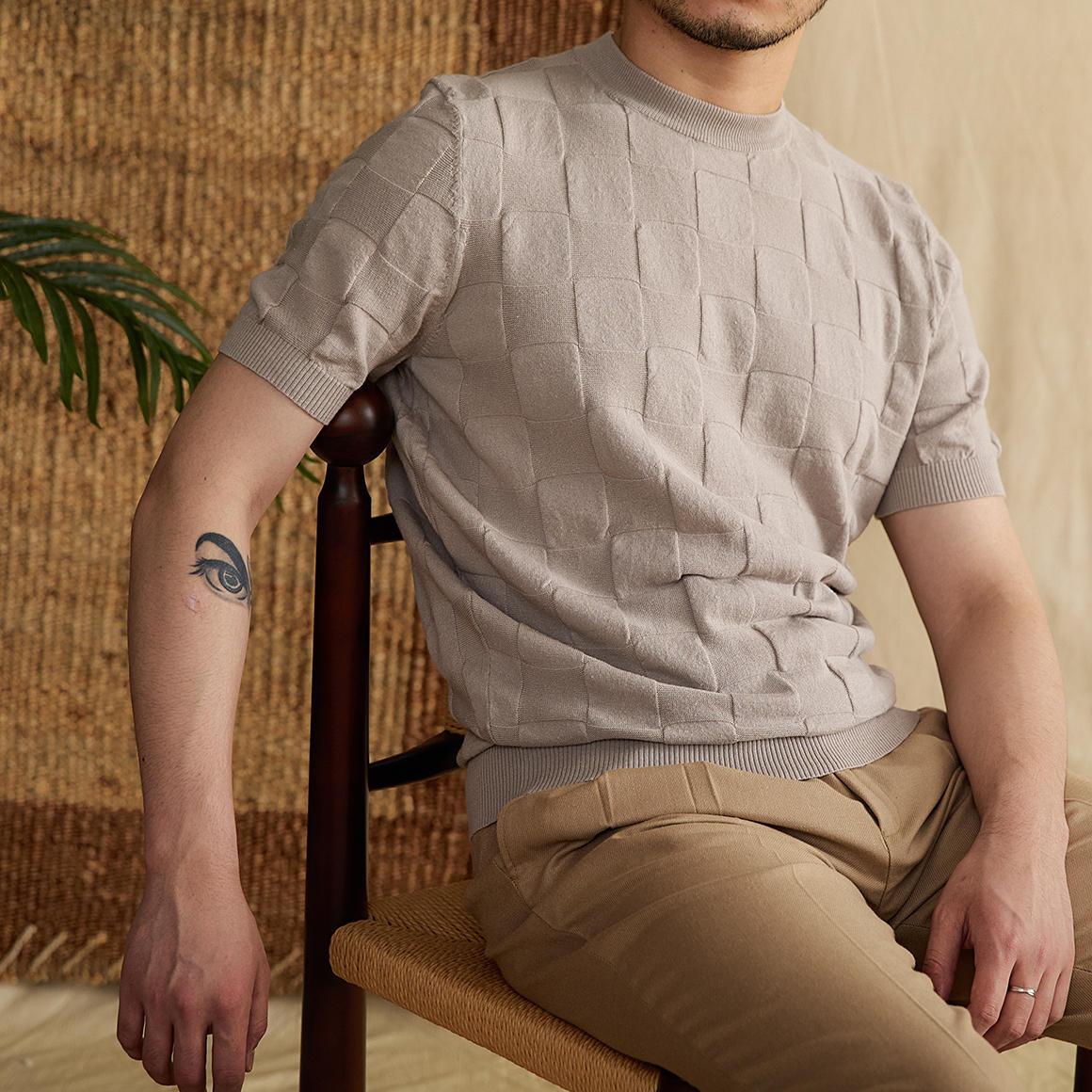 Pamuk 3D Örgü Tişört - Martin Milano