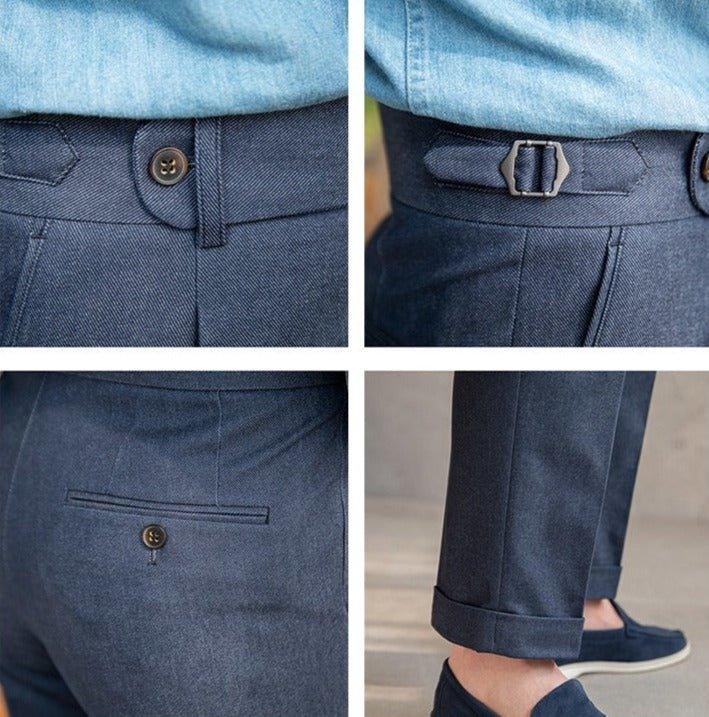 Pamuklu Twill Riviera Düz Kesim Pantolon - Martin Milano