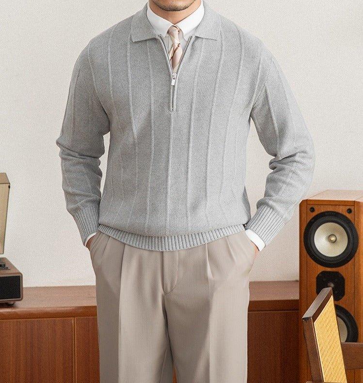 Polo Yarım Fermuarlı Örgü Kazak - Martin Milano