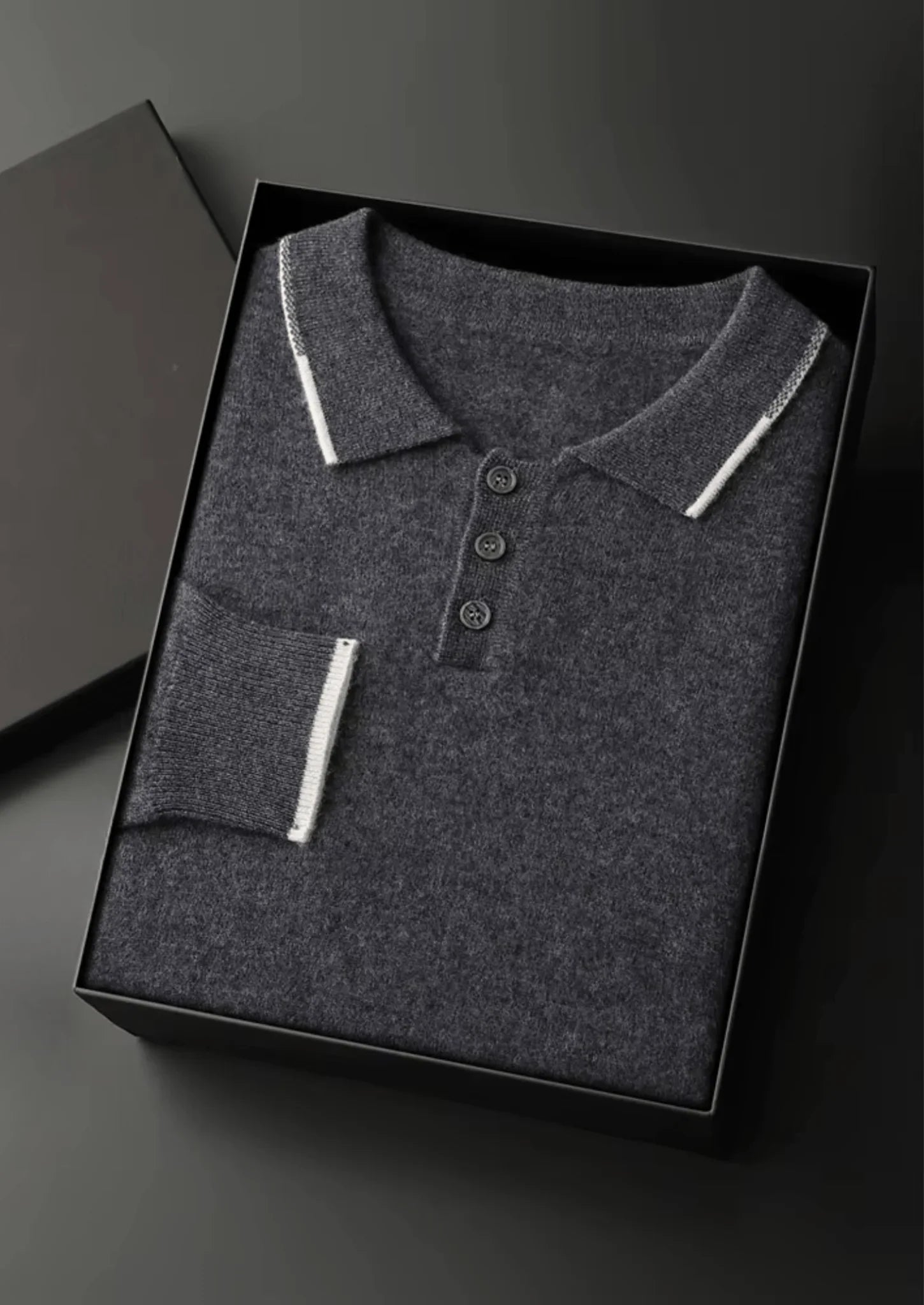 Premium Kaşmir Çift Ton Düğmeli Polo - Martin Milano