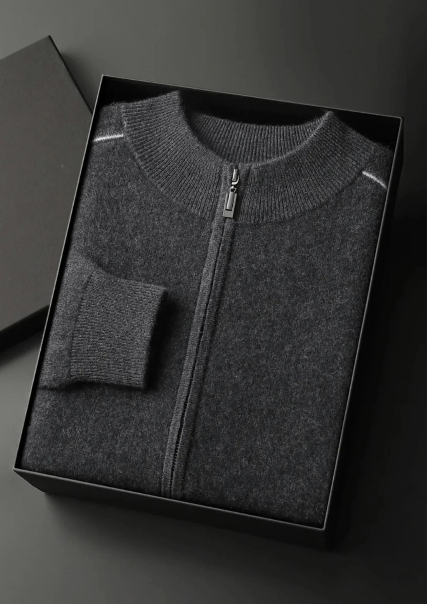 Premium Kaşmir İki Renkli Fermuarlı Kazak - Martin Milano