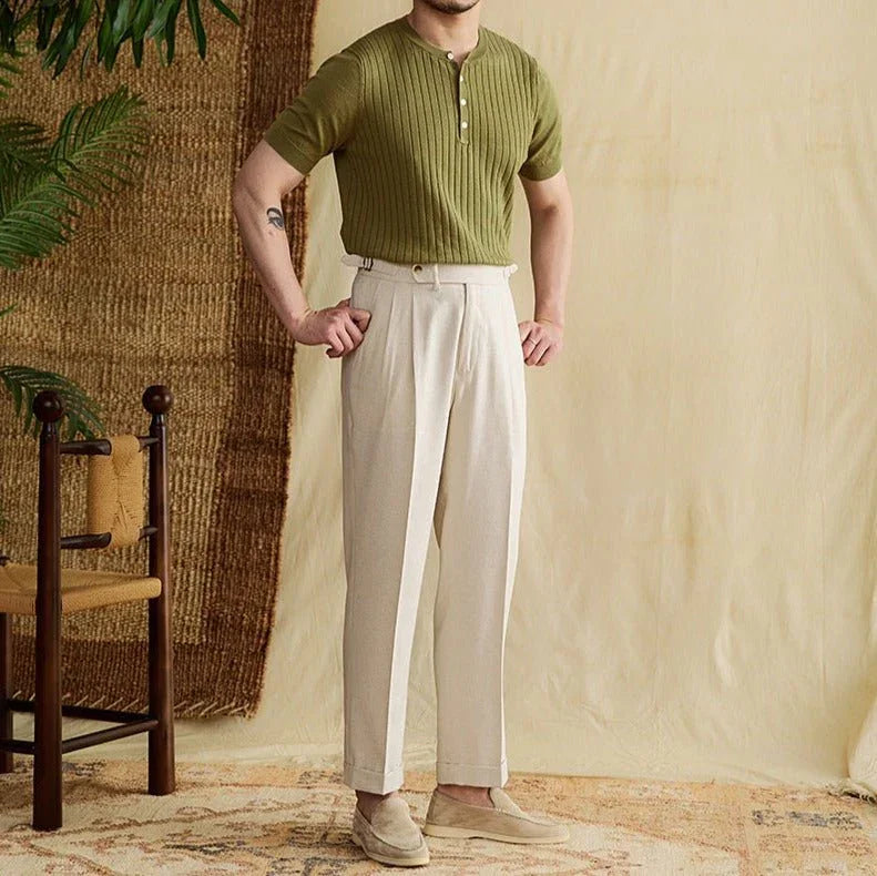 Ribanalı Pileli Örgü Tişört - Martin Milano