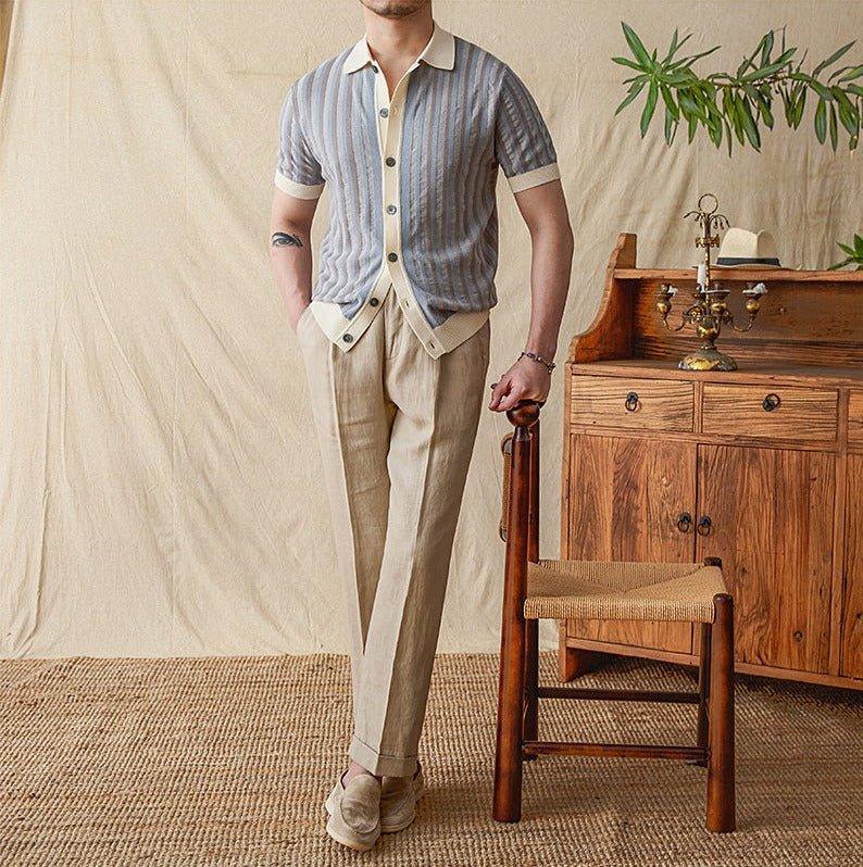 Ripley Pamuk Jakarlı Düğmeli Kısa Kollu Gömlek - Martin Milano