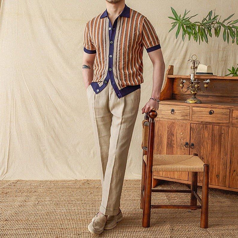 Ripley Pamuk Jakarlı Düğmeli Kısa Kollu Gömlek - Martin Milano