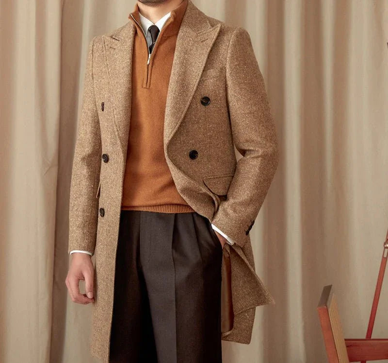 Roma Yün İpek Çift Düğmeli Palto - Martin Milano