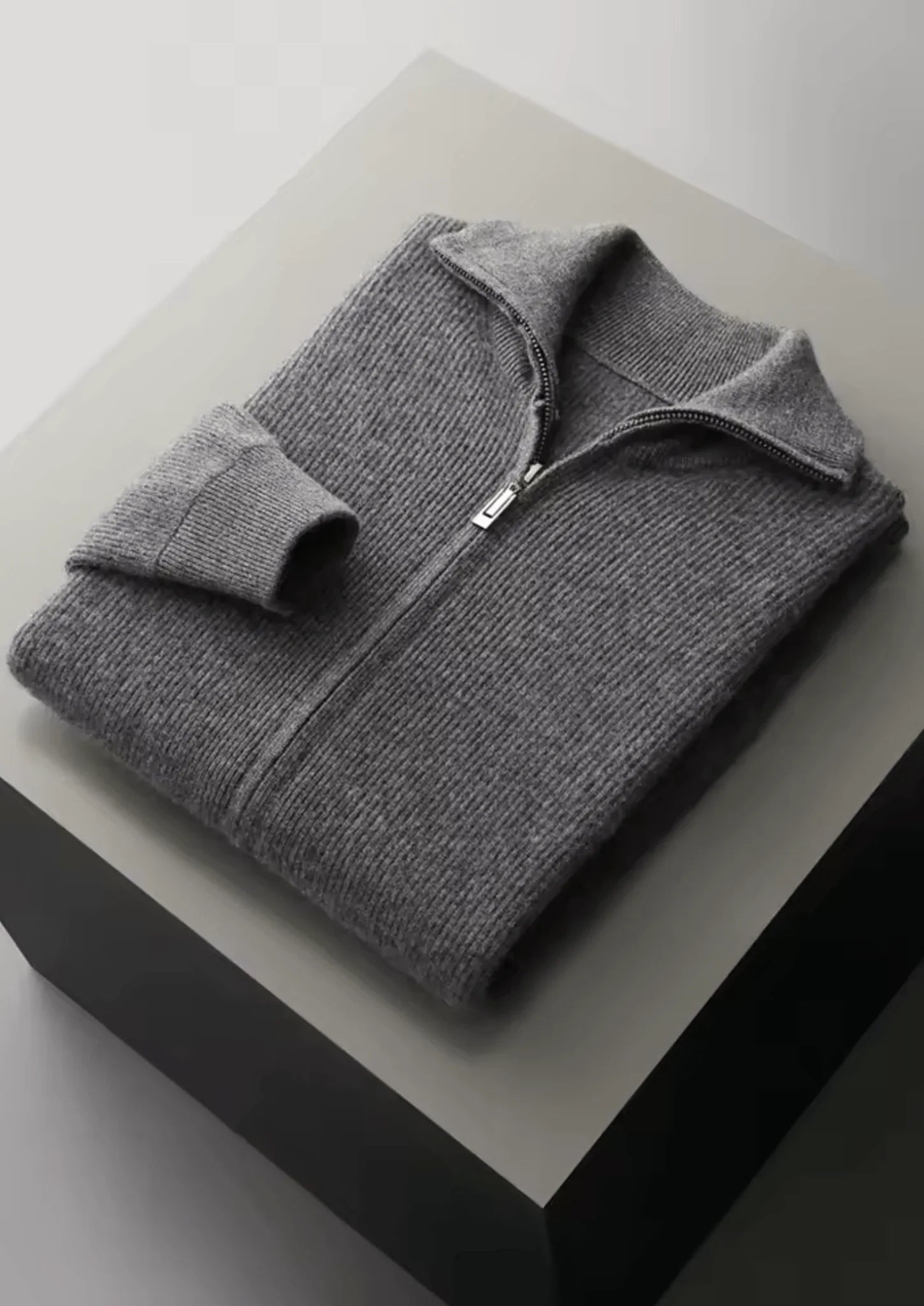 Saf Ekstra İnce Merino Yünü Düğmeli Çizgili Kaban - Martin Milano