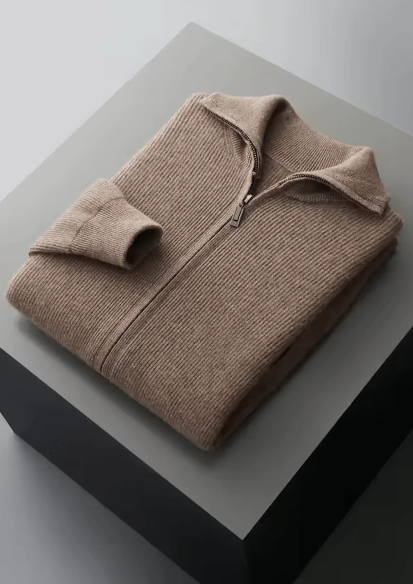 Saf Ekstra İnce Merino Yünü Düğmeli Çizgili Kaban - Martin Milano