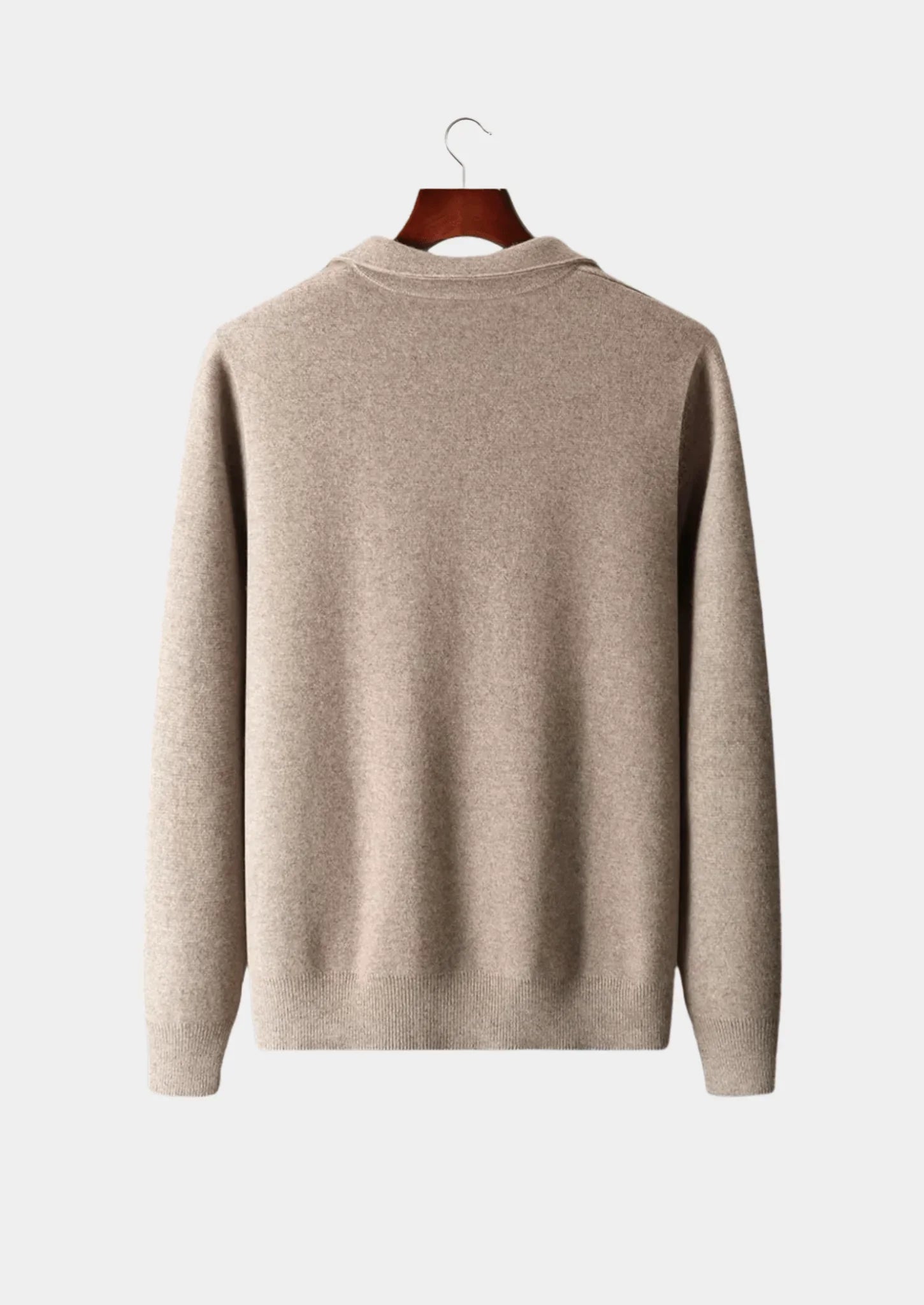 Saf Ekstra İnce Merino Yünü Fermuarlı Polo Hırka - Martin Milano