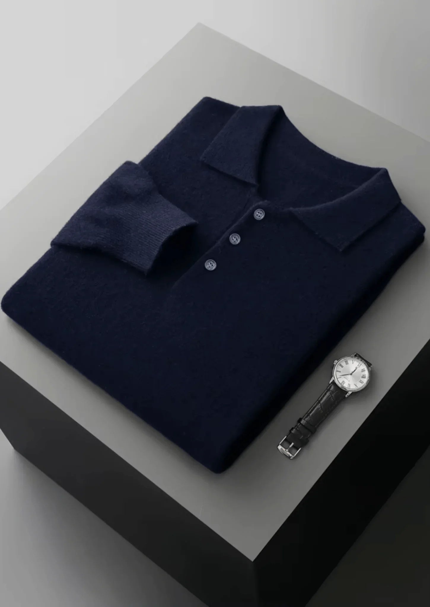 Saf Ekstra İnce Merino Yünü Klasik Kazak Polo - Martin Milano