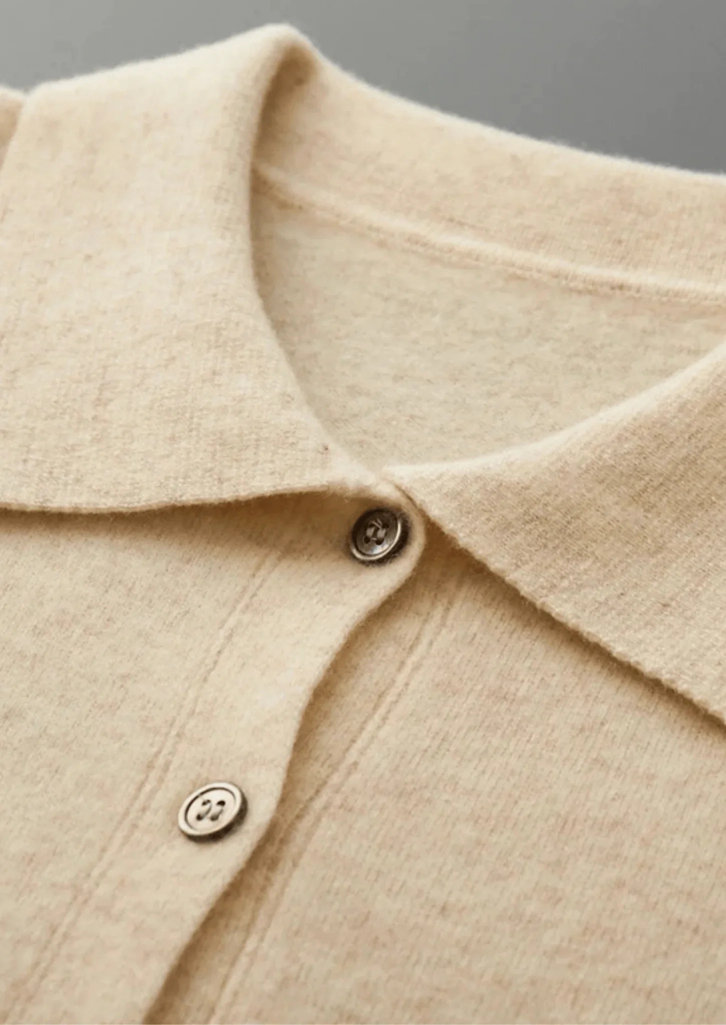 Saf Ekstra İnce Merino Yünü Polo Hırka - Martin Milano