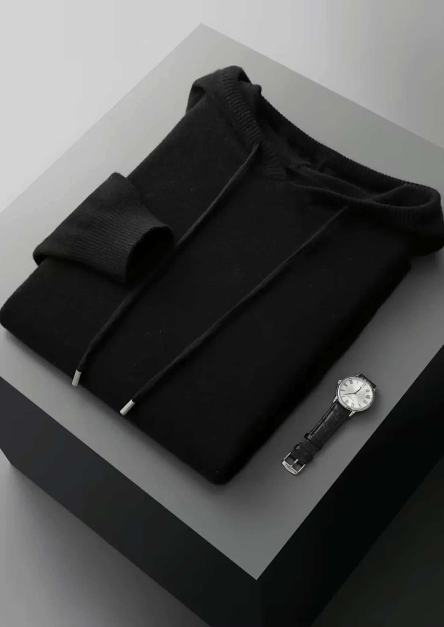 Saf Ekstra İnce Merino Yünü Relax Hoodie - Martin Milano