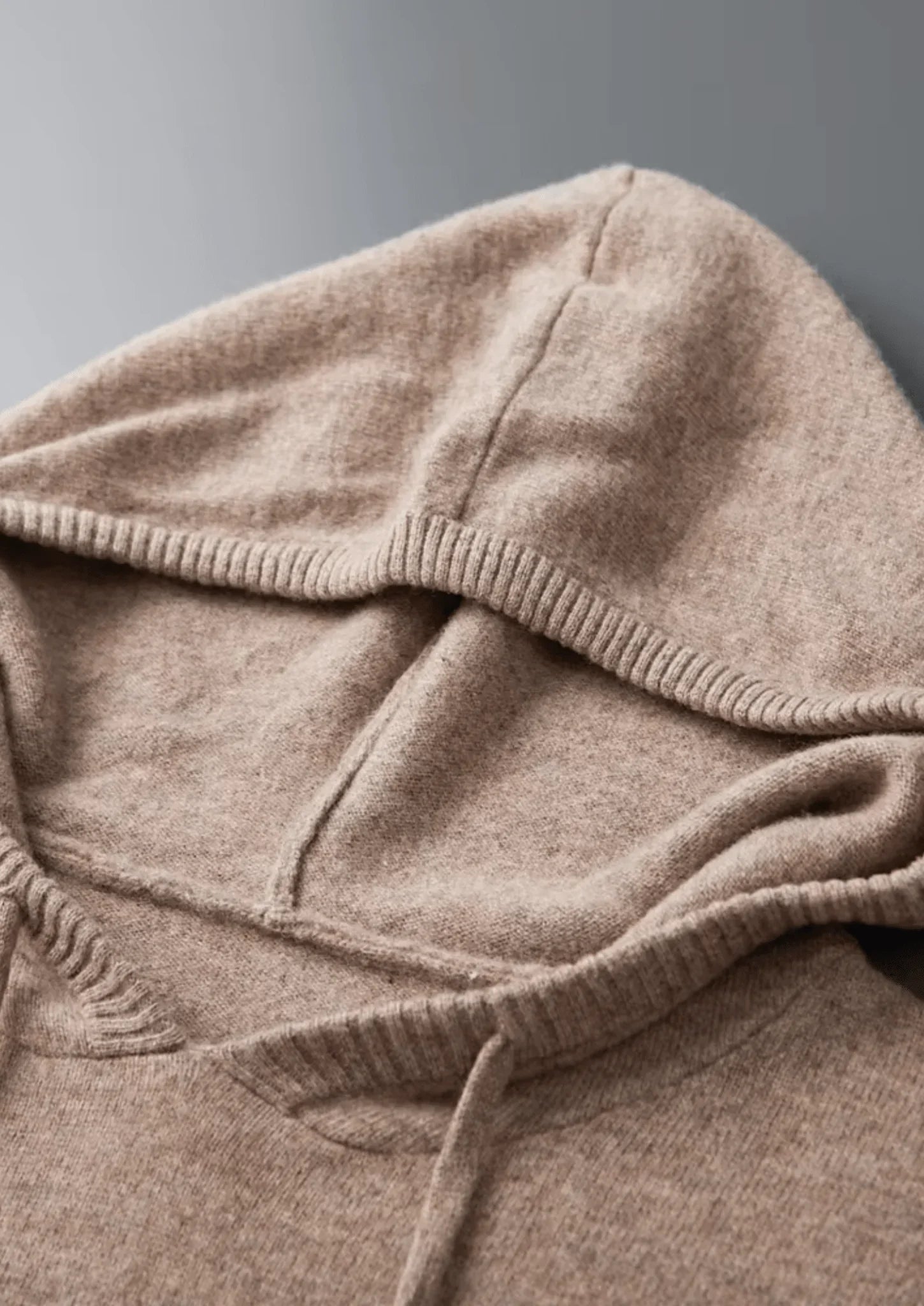 Saf Ekstra İnce Merino Yünü Relax Hoodie - Martin Milano