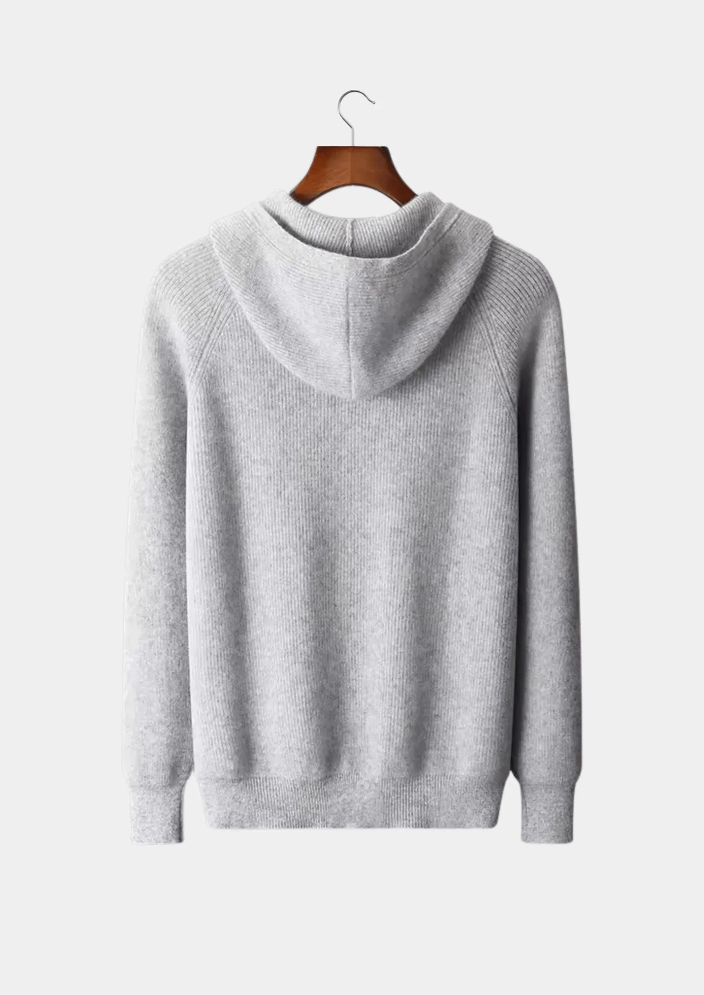 Saf Ekstra İnce Merino Yünü Ribanalı Fermuarlı Kapüşonlu - Martin Milano