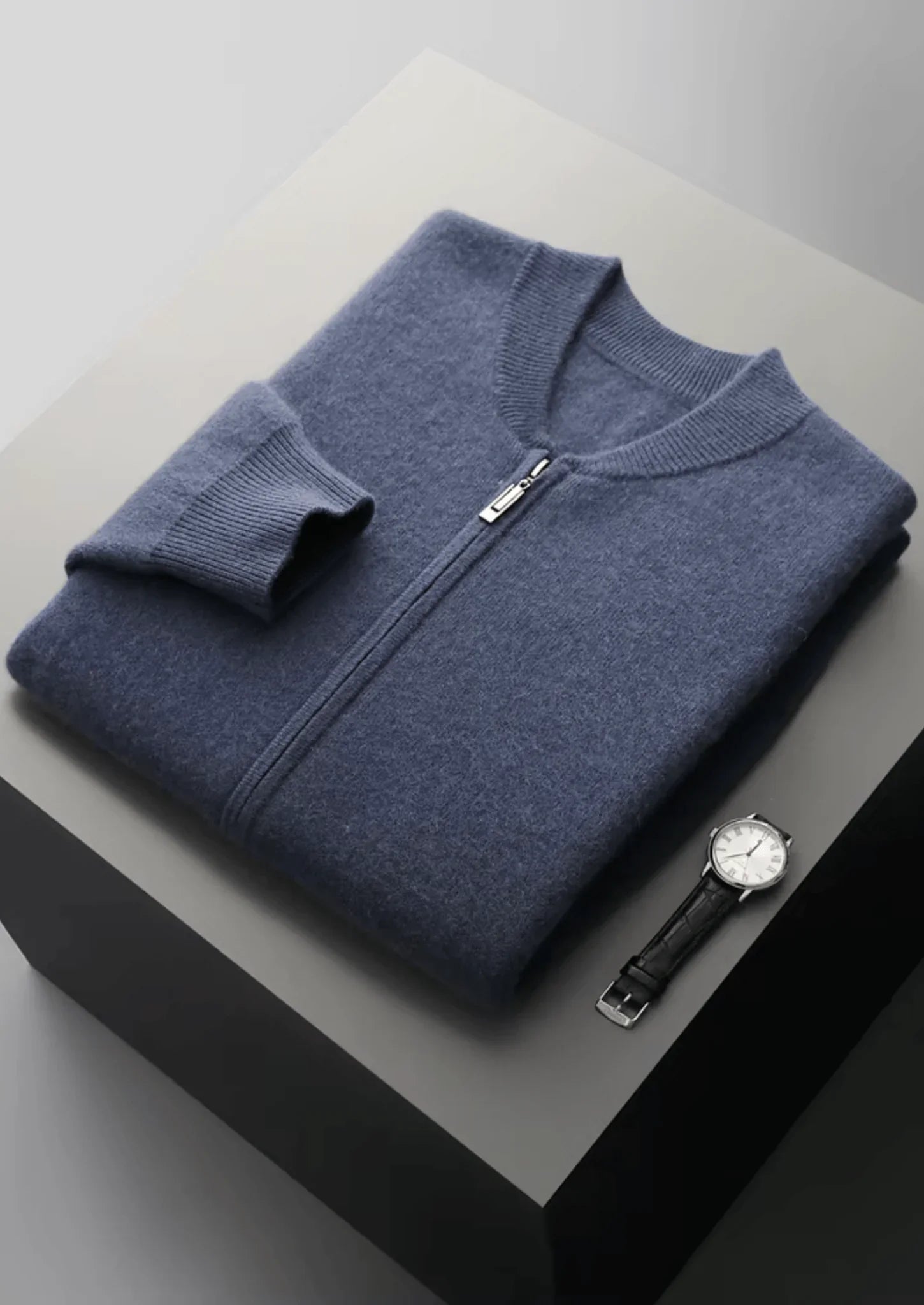 Saf Ekstra İnce Merino Yünü V Yaka Hırka - Martin Milano