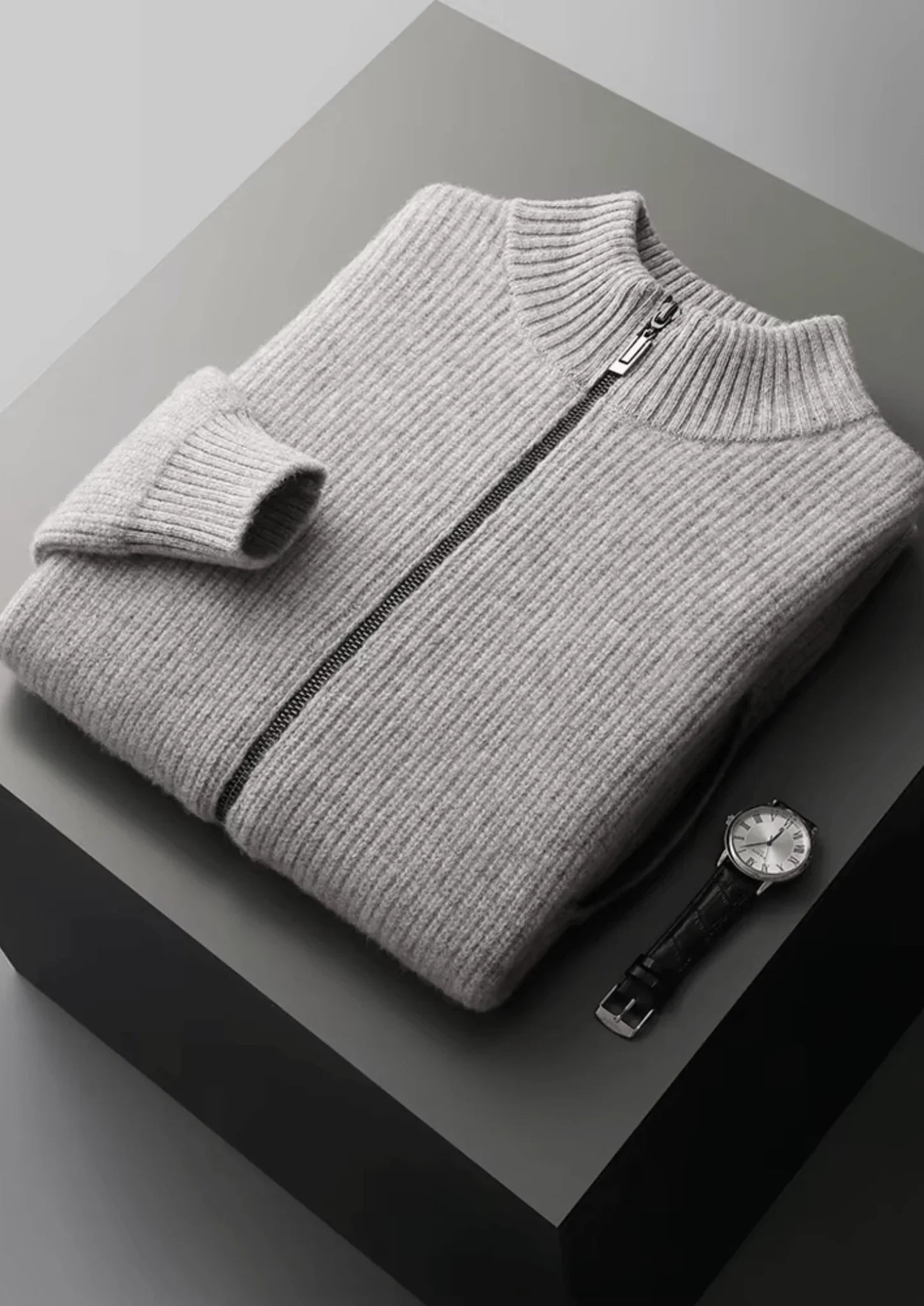 Saf Ekstra İnce Merinos Yünü Ribanalı Hırka - Martin Milano