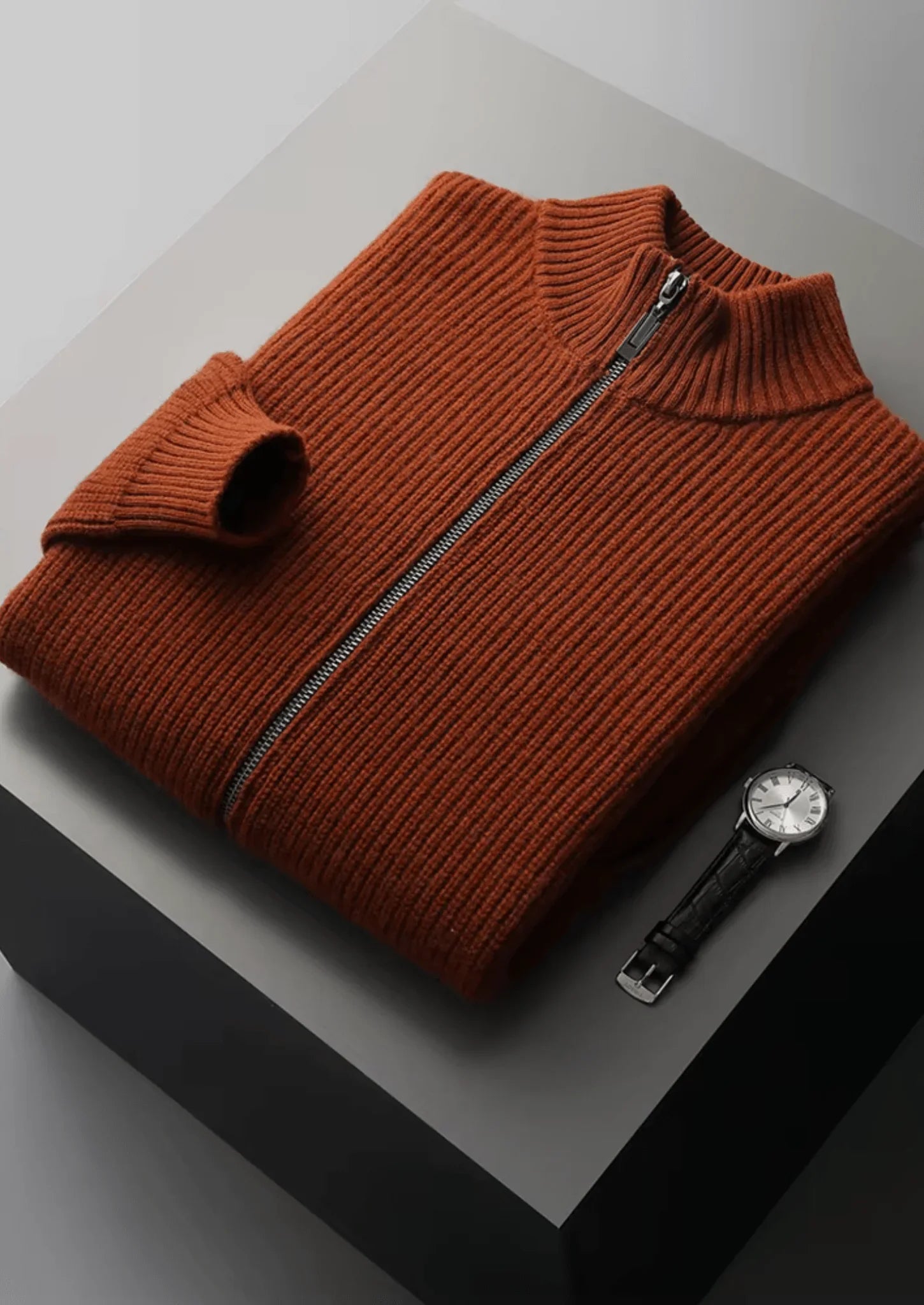 Saf Ekstra İnce Merinos Yünü Ribanalı Hırka - Martin Milano