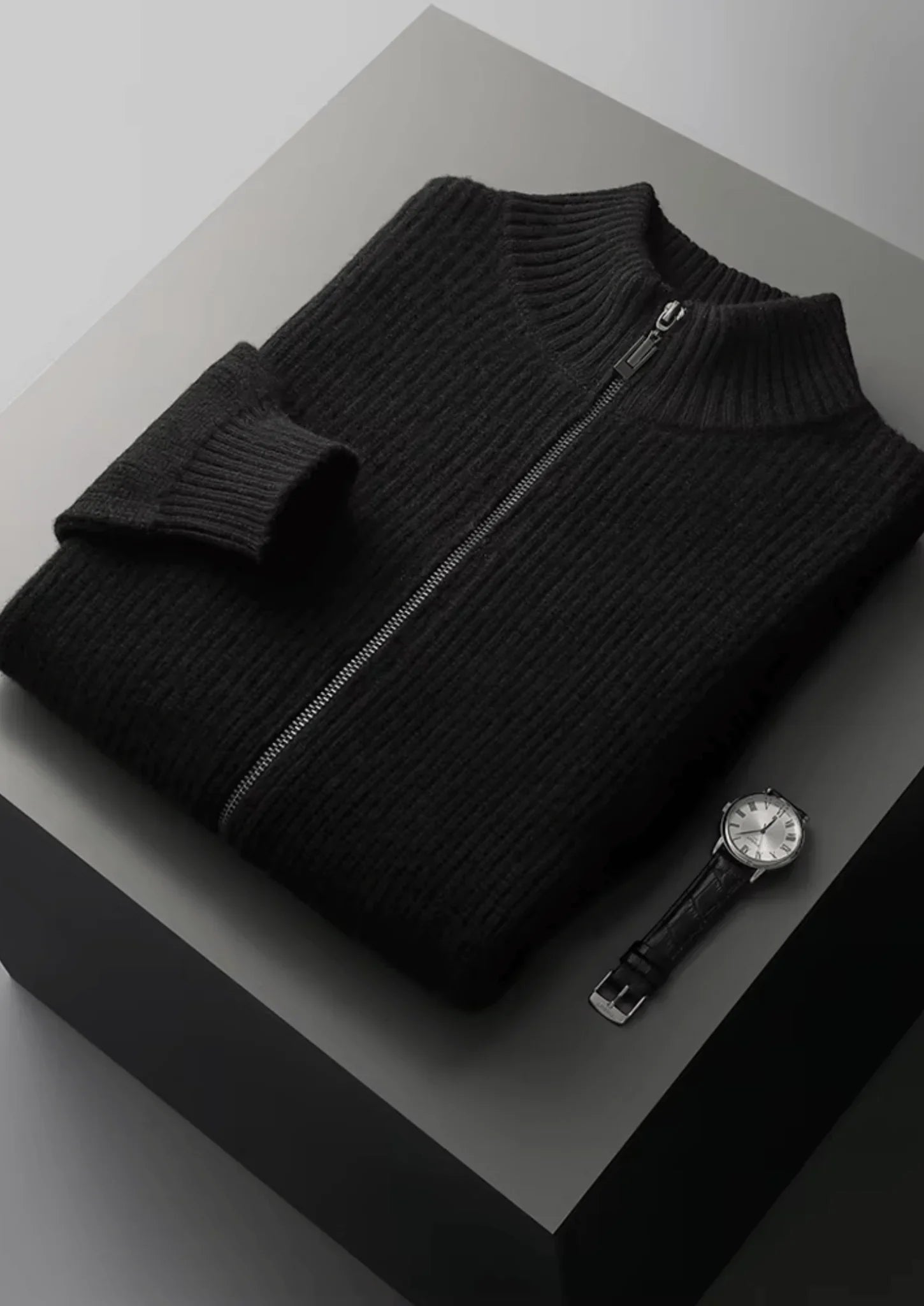 Saf Ekstra İnce Merinos Yünü Ribanalı Hırka - Martin Milano