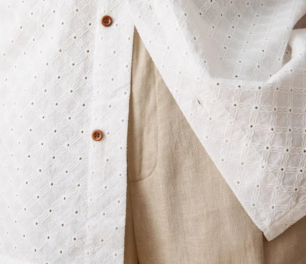 Saloniki Desenli Kısa Kollu Gömlek - Martin Milano