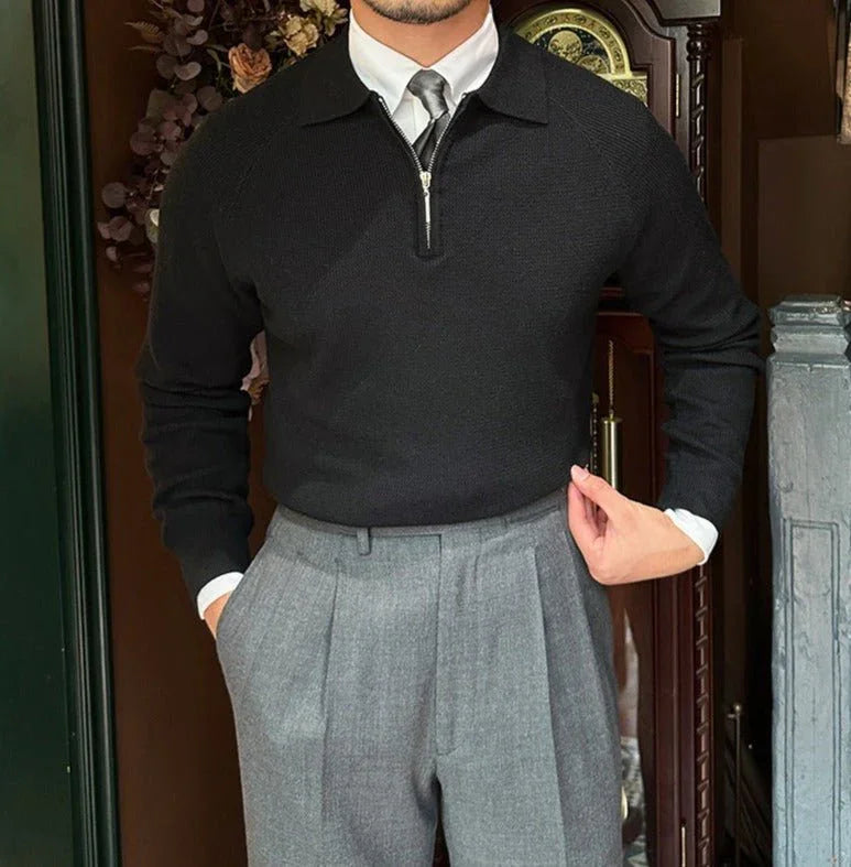 Salve Ribanalı Yarım Fermuarlı Triko Kazak - Martin Milano