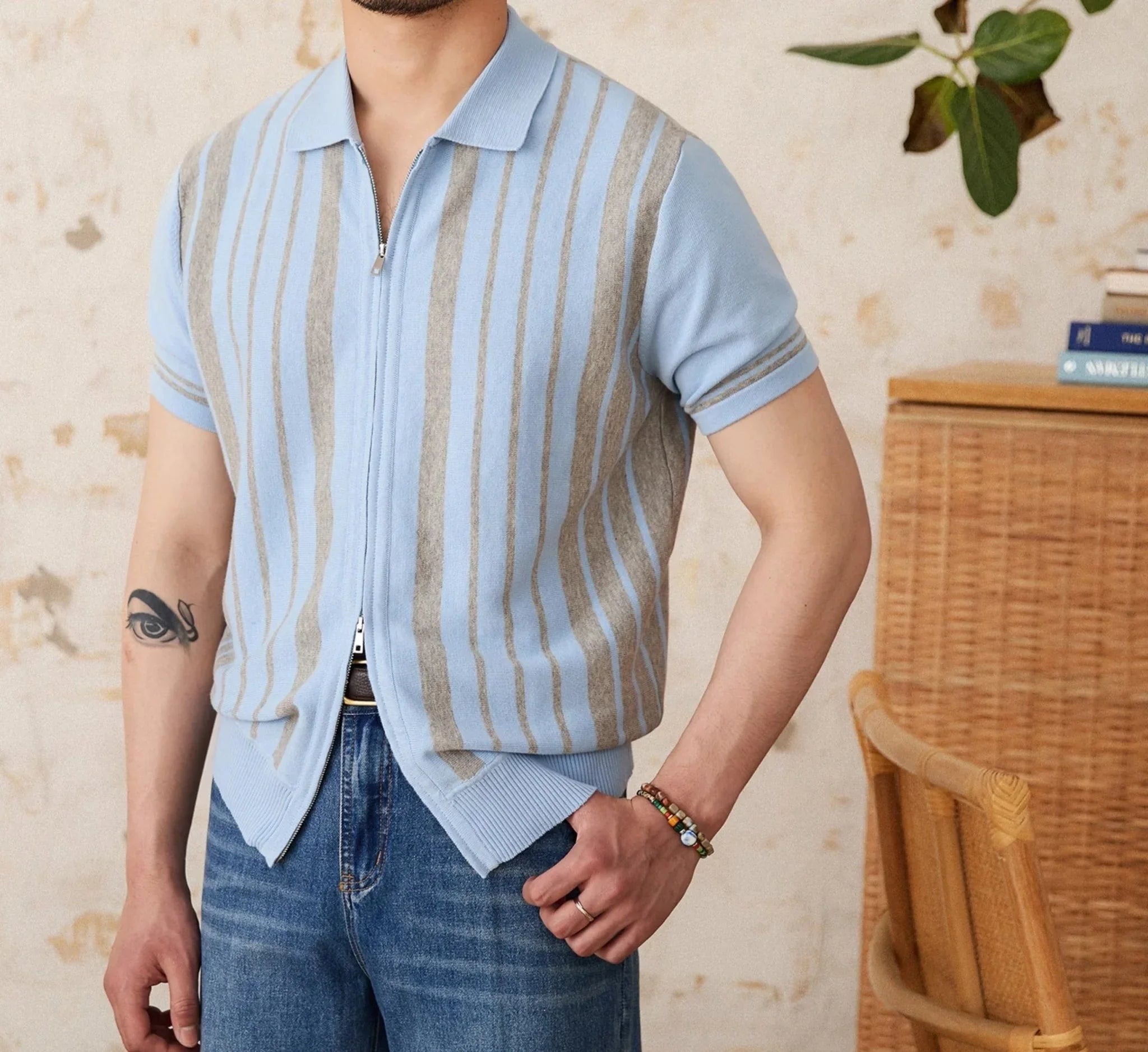 St. Julian Pamuklu Çizgili Hırka - Martin Milano