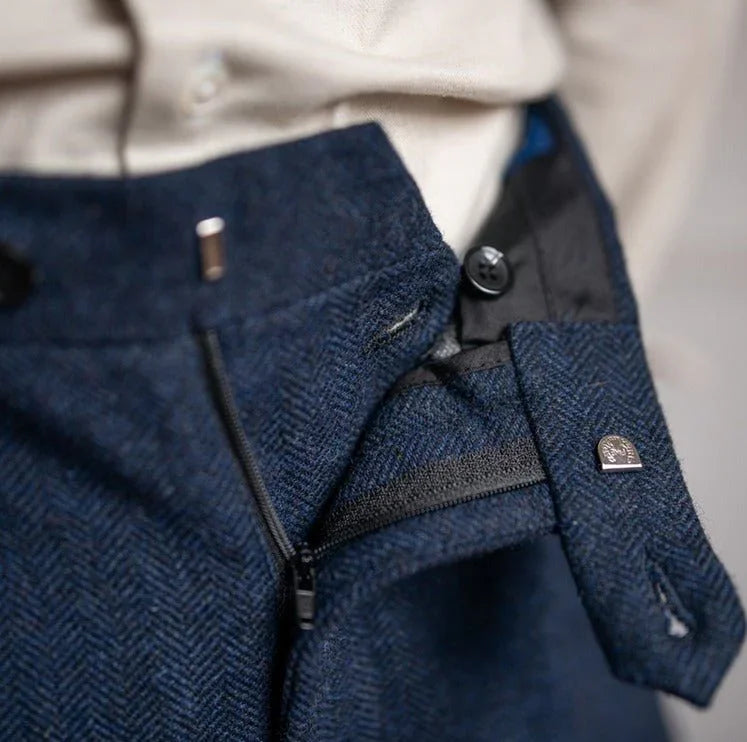 Winchester Herringbone Yün Pantolon - Martin Milano