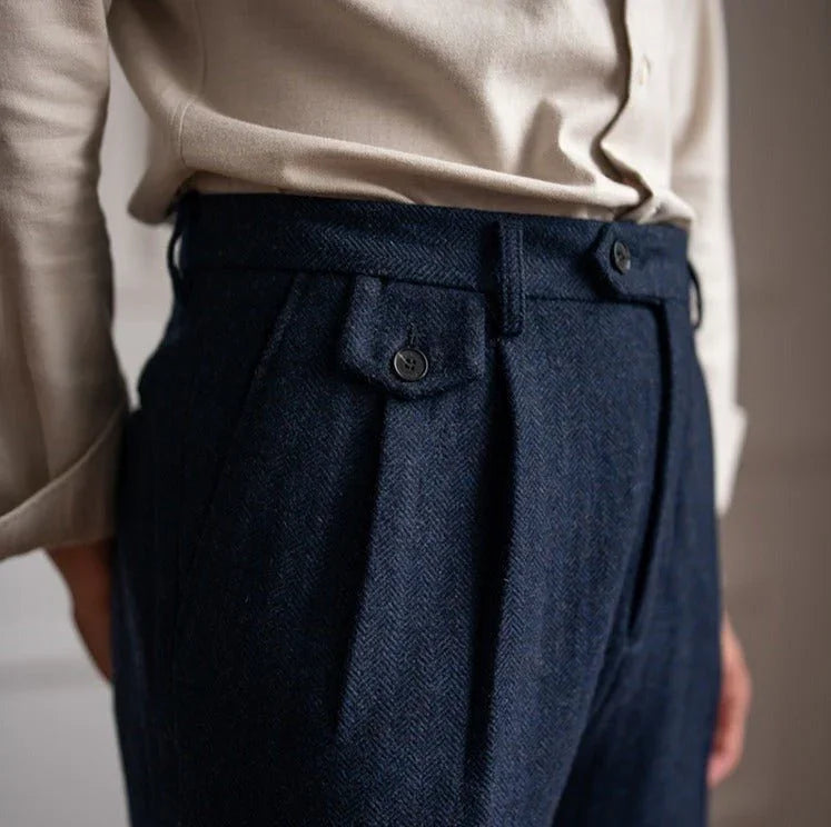 Winchester Herringbone Yün Pantolon - Martin Milano
