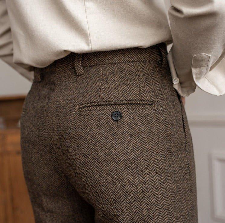 Winchester Herringbone Yün Pantolon - Martin Milano