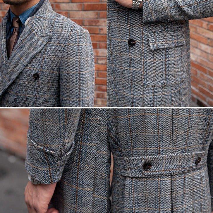 Windsor Kontesi Houndstooth Çift Yaka Palto - Martin Milano