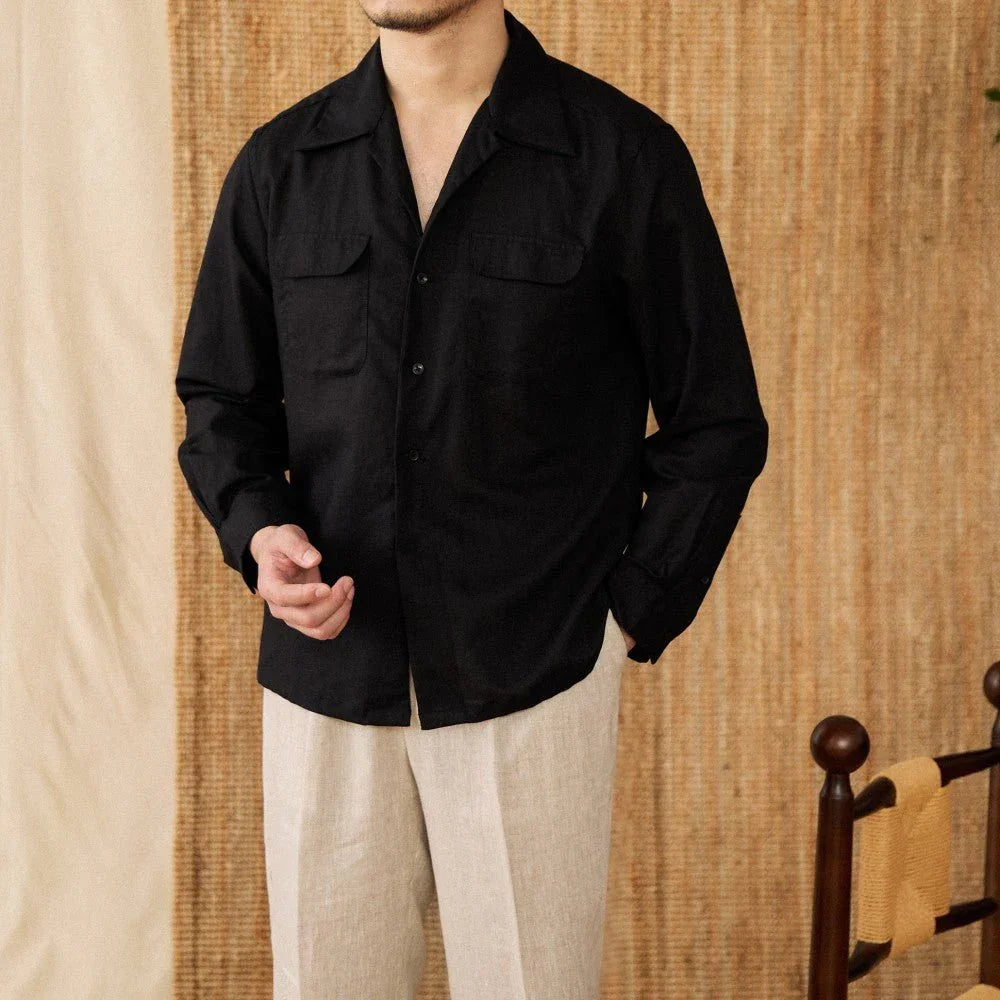 Wineyard Keten Pamuk Karışımı Uzun Kollu Gömlek - Martin Milano