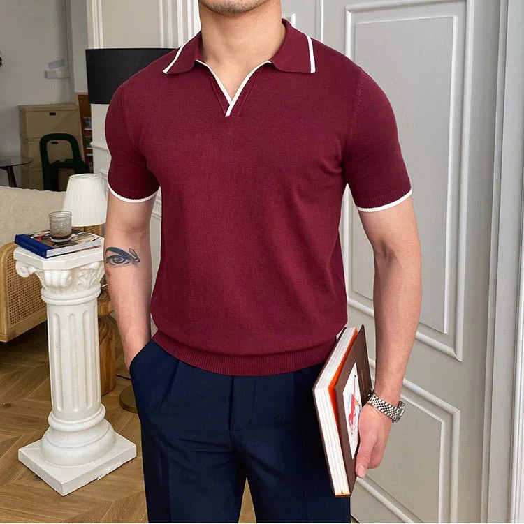 Yacht Dokuma Şeritli Polo - Martin Milano