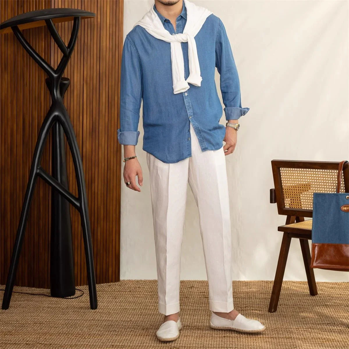 Yumuşak Dokunuşlu Denim Cannes Gömlek - Martin Milano