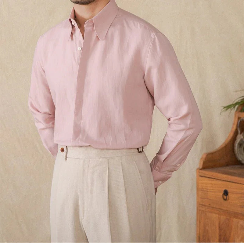 Yumuşak Dokunuşlu Keten Uzun Kollu Gömlek - Martin Milano